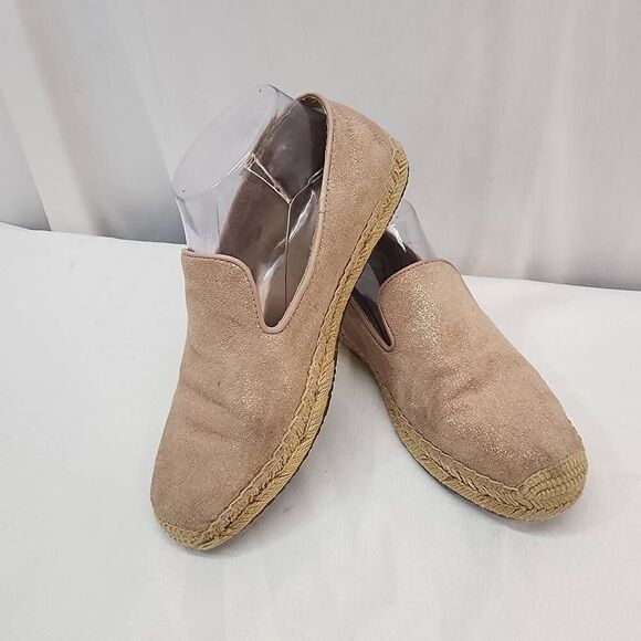 UGG Australia Women Sandrinne II Gold Metallic Slip On Espadrille Size 6.5 - Picture 2 of 6